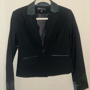 Elizabeth and James Black Blazer with Teal Accents